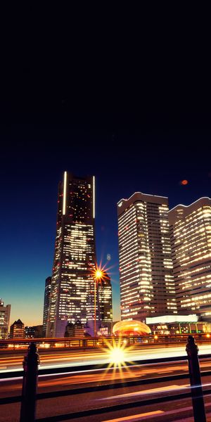 Phone wallpaper: Yokohama, Japan, Cities, Man Made, Night, City free download
