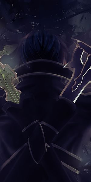 Epic Kirito Wallpaper with Dual Swords from Sword Art Online