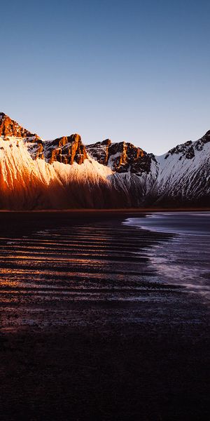 Phone wallpaper: Landscape, Mountains, Sand, Mountain, Earth, Iceland, Vestrahorn, Vestrahorn Mounta