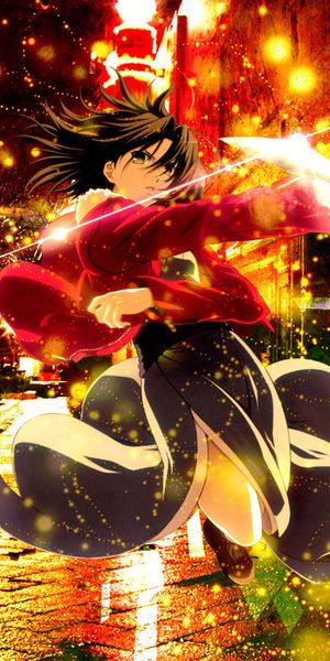 Phone wallpaper: Kara No Kyōkai, Night, City, Anime free download