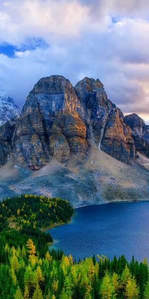 Phone wallpaper: Nature, Mountains, Mountain, Lake, Canada, Forest, Tree, Earth, Mount Assiniboine f