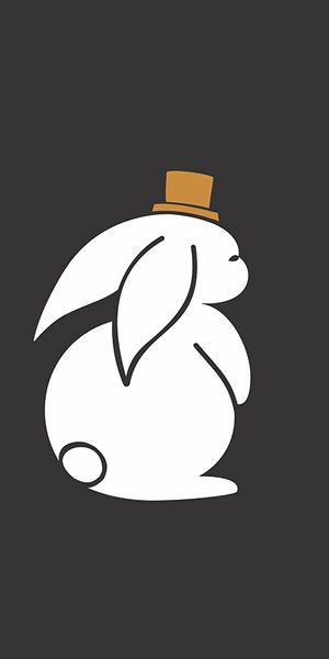 Phone wallpaper: Hare, Hat, Art, Vector free download