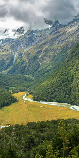 Phone wallpaper: Landscape, Mountains, Mountain, New Zealand, Earth, Cloud, Southern Alps, South Isl