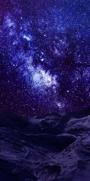 Majestic Mountain Under a Starry Night Sky