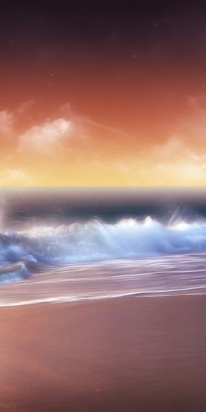 Serene Moonlit Beach Landscape - Perfect Phone Wallpaper for Nature Lovers
