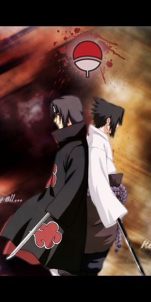 Dynamic Itachi Uchiha and Sasuke Uchiha Wallpaper from Naruto