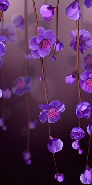 Purple Blossom Wallpaper Featuring Delicate Flowers