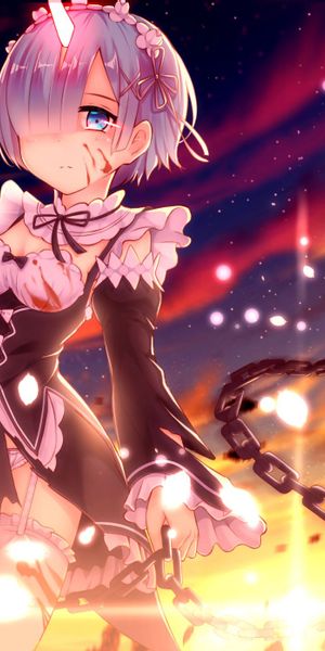 Dynamic Rem Wallpaper from Re:Zero: A Nighttime Adventure