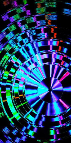 Multicolored Iridescent Circle Abstract Phone Wallpaper in 4K Resolution