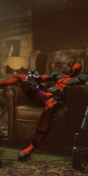 Deadpool Relaxing in a Chaotic Room