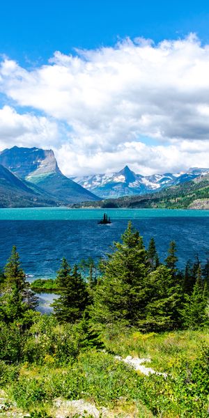 Breathtaking View of Saint Mary Lake in Glacier National Park