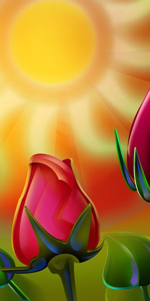 Beautiful Artistic Roses with a Vibrant Background