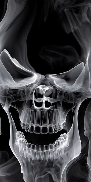 Dark Skull Art Wallpaper - A Striking Mobile Background