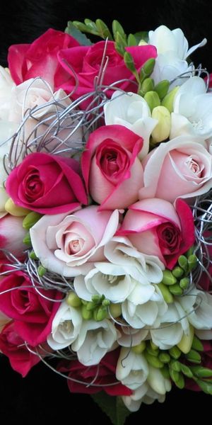 Bouquet of Roses on Elegant Black Background
