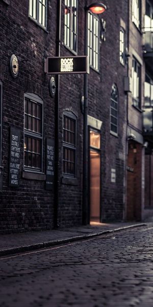 Phone wallpaper: Cities, Sidewalk, City, Street, Houses free download
