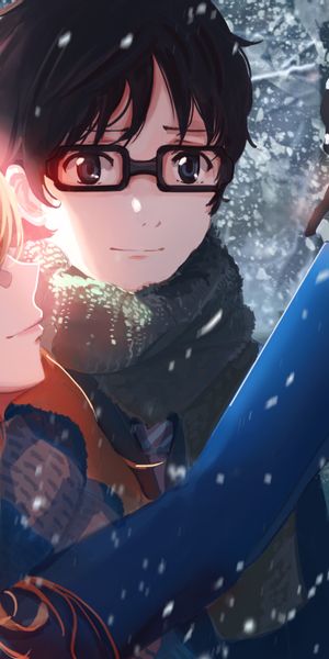 Charming Your Lie in April Wallpaper with Kaori Miyazono and Kousei Arima