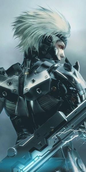 Metal Gear Character Wallpaper with Turquoise Highlights