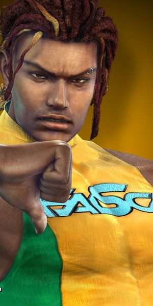 Vibrant Tekken Phone Wallpaper with Iconic Character and Bold Colors
