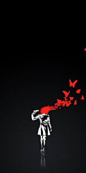 Artistic Anime Wallpaper with Butterflies and Dark Themes