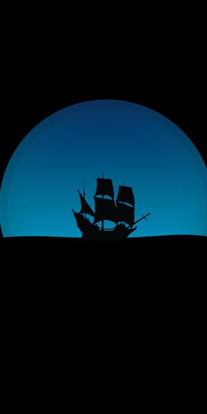 Dark Silhouette of a Ship in Vector Art