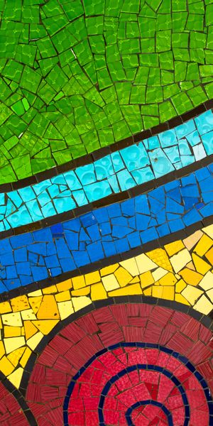 Vibrant Multicolored Mosaic Design Wallpaper