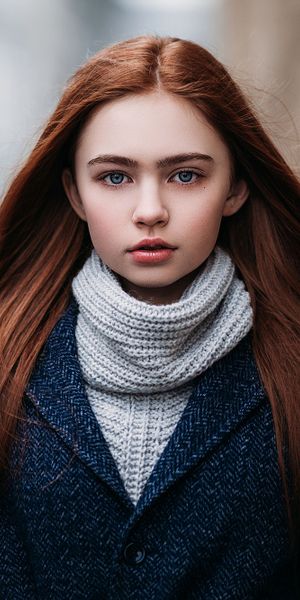 Phone wallpaper: Blur, Redhead, Model, Women, Blue Eyes free download