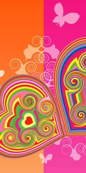 Vibrant Multicolored Hearts Wallpaper for Your Mobile