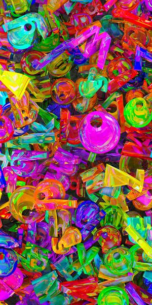 Vibrant 3D Multicolored Letters Wallpaper