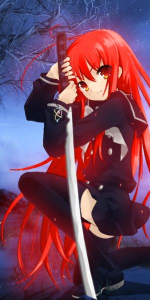 Shana from Shakugan no Shana: Captivating Night Scene Wallpaper