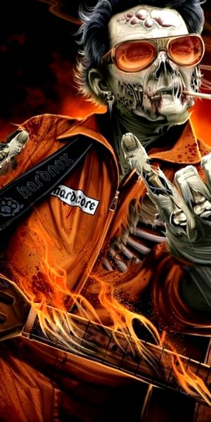 Creepy Zombie Guitarist - Scary Phone Wallpaper
