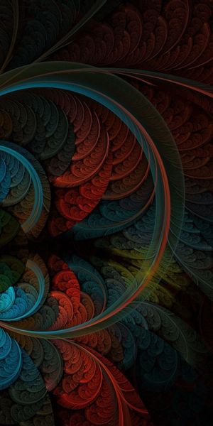 Vibrant Dark Abstract Circles and Lines Wallpaper