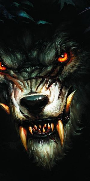 Dark Werewolf Emerging from the Shadows