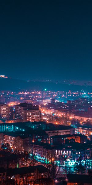 Phone wallpaper: Building, Cities, Lights, Tower, Night City, Night, Glow free download