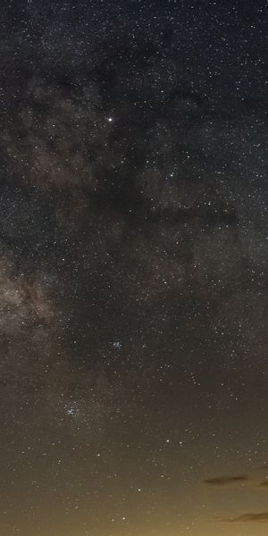 Phone wallpaper: Sky, Starry Sky, Night, Brown, Universe, Galaxy free download