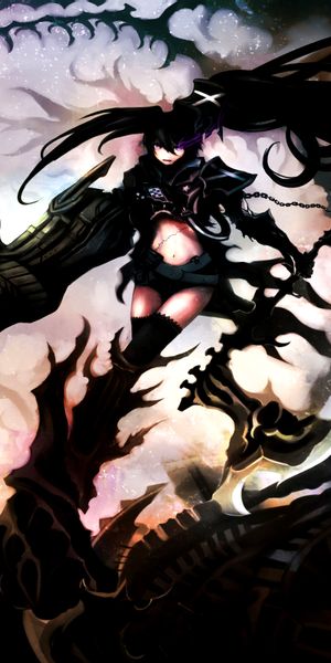 Phone wallpaper: Insane Black Rock Shooter, Black Rock Shooter, Anime free download