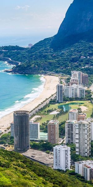 Phone wallpaper: Coast, Seashore, Rio De Janeiro, Brazil, Sea, Cities, Beach, Man Made free download
