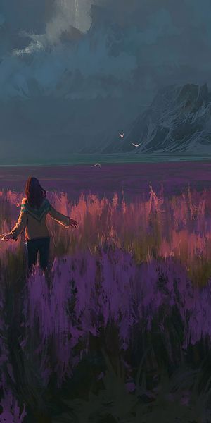 A Girl in a Lavender Field Embracing Freedom
