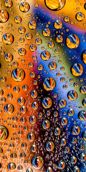 Multicolored Wet Macro Wallpaper: Captivating 4K Design for Phones