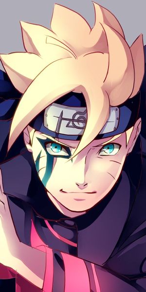 Dynamic Boruto Uzumaki Wallpaper with Striking Blue Eyes