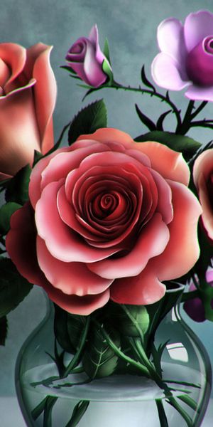 Beautiful 4K Floral Phone Wallpaper Featuring Lush Roses and Buds