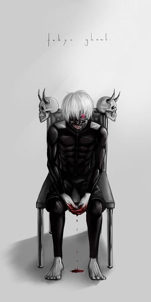 Ken Kaneki Sitting in a Chair - Tokyo Ghoul Wallpaper