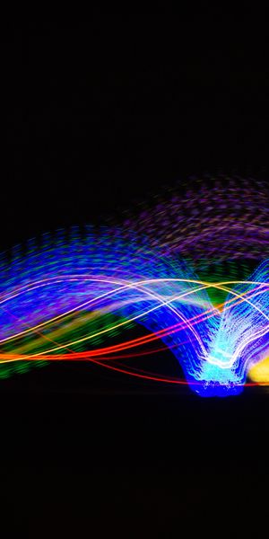 Phone wallpaper: Movement, Long Term Exposure, Traffic, Light, Shine, Motley, Multicolored, Abstract