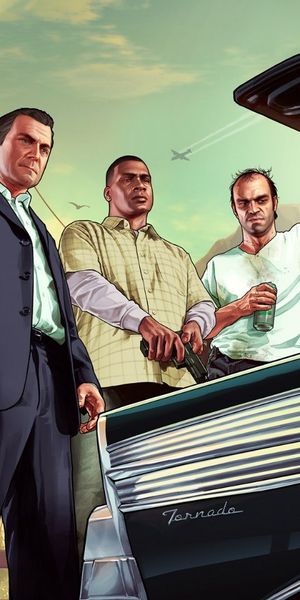 Grand Theft Auto V: Iconic Characters Wallpaper for Your Mobile