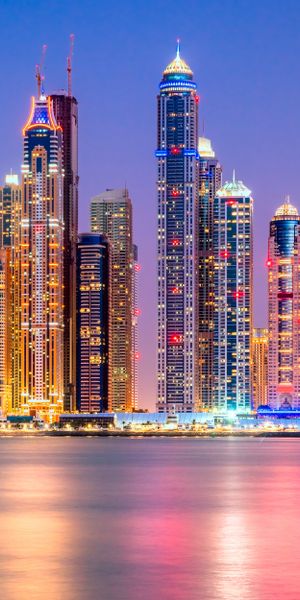 Gorgeous Night View of Dubai's Skyscraper Cityscape