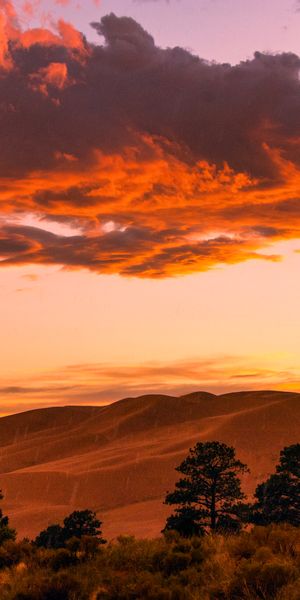Phone wallpaper: Nature, Mountains, Dusk, Twilight, Sunset, Landscape, Rain free download
