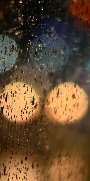 Phone wallpaper: Miscellaneous, Glare, Miscellanea, Multicolored, Motley, Wet, Drops, Rain free down