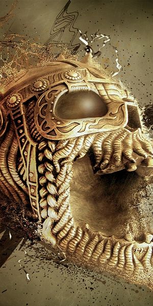 Intricate Dark Skull Wallpaper for iPhone - 4K Resolution