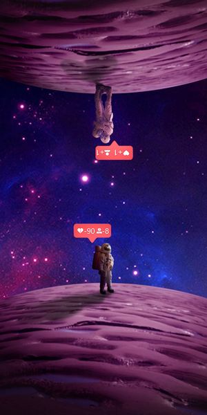 Explore the Universe with This Unique Cosmonaut Phone Wallpaper