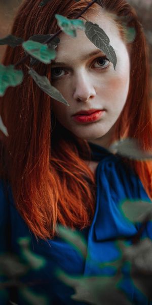 Phone wallpaper: Blur, Redhead, Model, Women free download