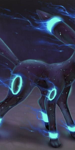 Shiny Umbreon: The Glowing Dark Type Pokémon Wallpaper
